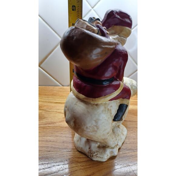 Vintage Christmas Klaus Wickl Chalk Santa Claus Riding A Polar Bear Figurine‎ 9” - Picture 5 of 8